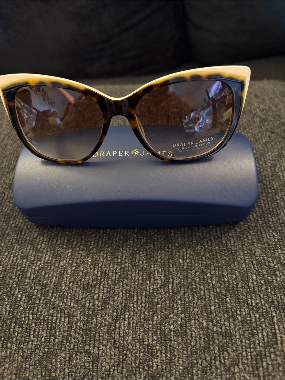Draper James Tortoiseshell and Cream Cat Eye Sunglasses